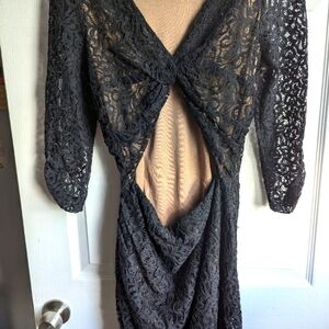 Ark &co .mini black lace dress ,elegant , classic. Size s